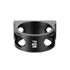Black FGR metal clamp with cylindrical bore and four large cutouts