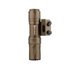Olight tactical weapon-mounted flashlight in desert tan, with integrated mounting.