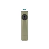 Olight neutral white slim EDC flashlight in olive green with circular selector switch on a white background