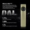 Olight flashlight made of OAL aluminum alloy showcasing durability specs compared to standard aluminum and titanium.