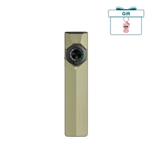 Olight ArkPro Lite front view, olive green with topographic pattern, featuring a rotating control knob for versatile lighting.