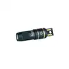 Dark green imini 2 mini LED flashlight with gold accents and magnetic charging end.