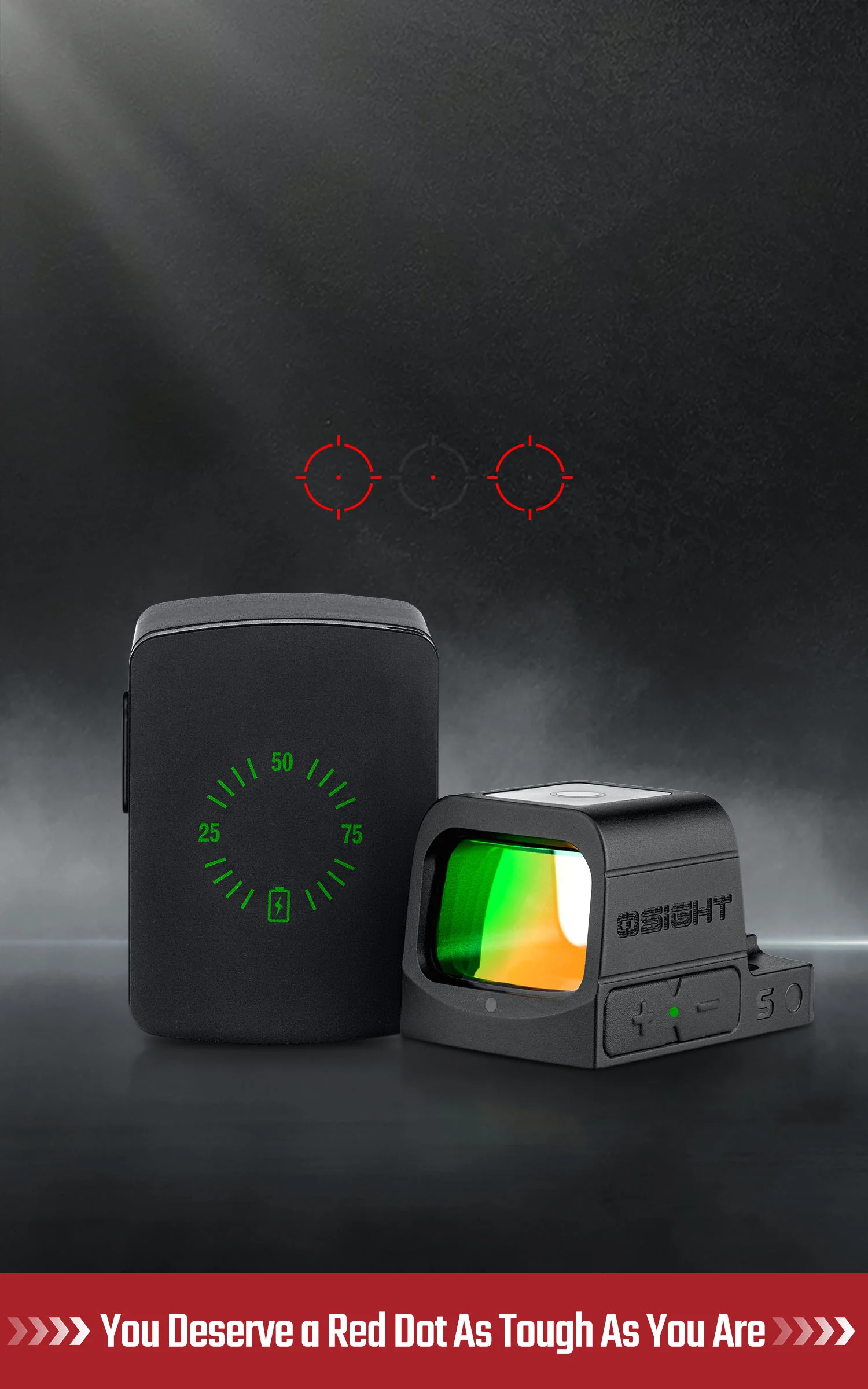 OSIGHT S ドットサイト Osight S 2 MOA Dot & 32 MOA Circle Multi-reticle System Red