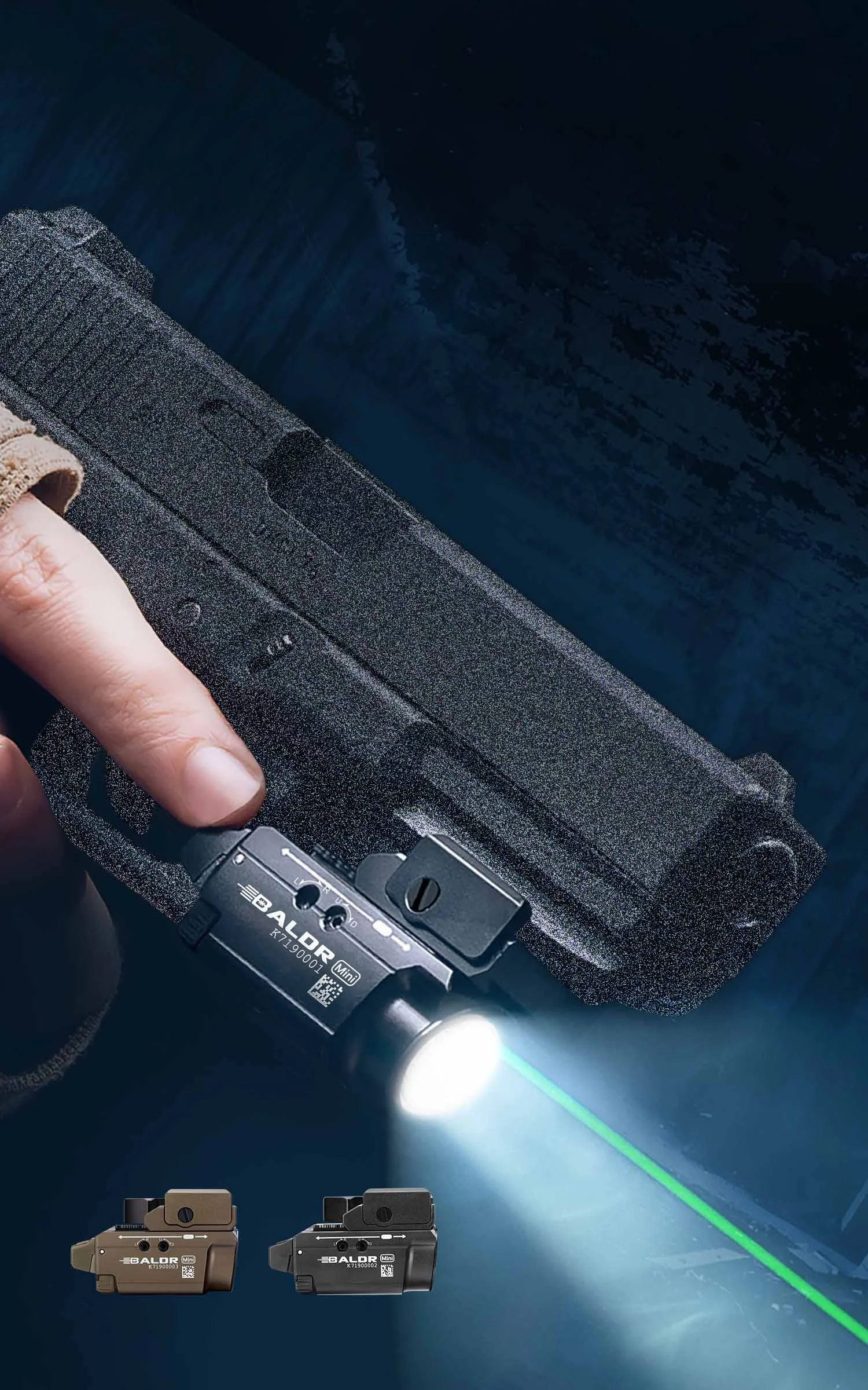 olight Baldr Mini 充電式 タクティカルライト BALDR Mini 3R 緑レーザー タクティカルライト- Olight Japan