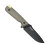 Fortitude 2 Scotch00 Edition fixed blade knife, black blade, green textured handle, yellow lanyard hole