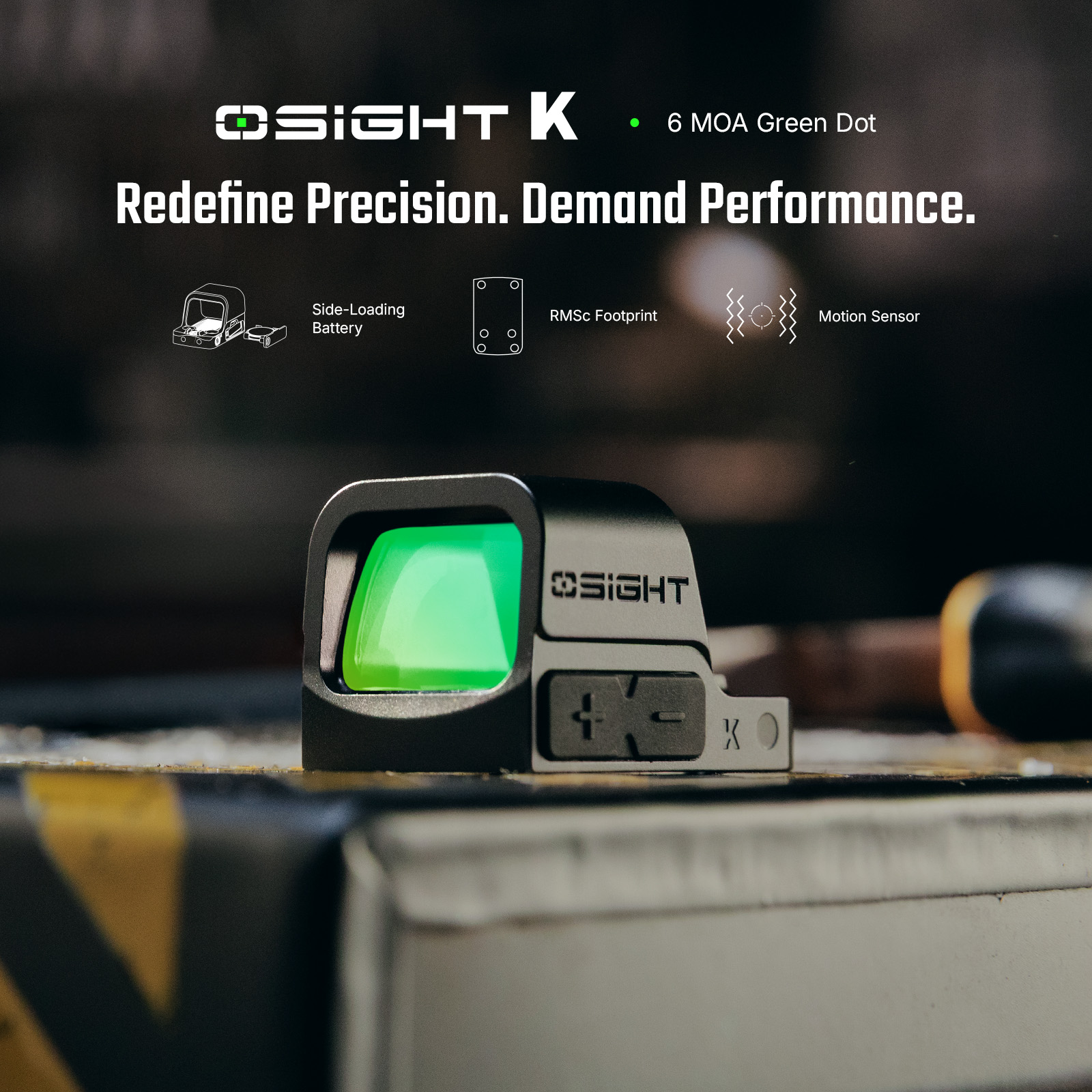 Osight K RMSc Red Dot Sight 6 MOA Open Reflex Pistol Optic - Olight