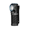 Olight compact right-angle tactical flashlight in black with pocket clip and textured grip.