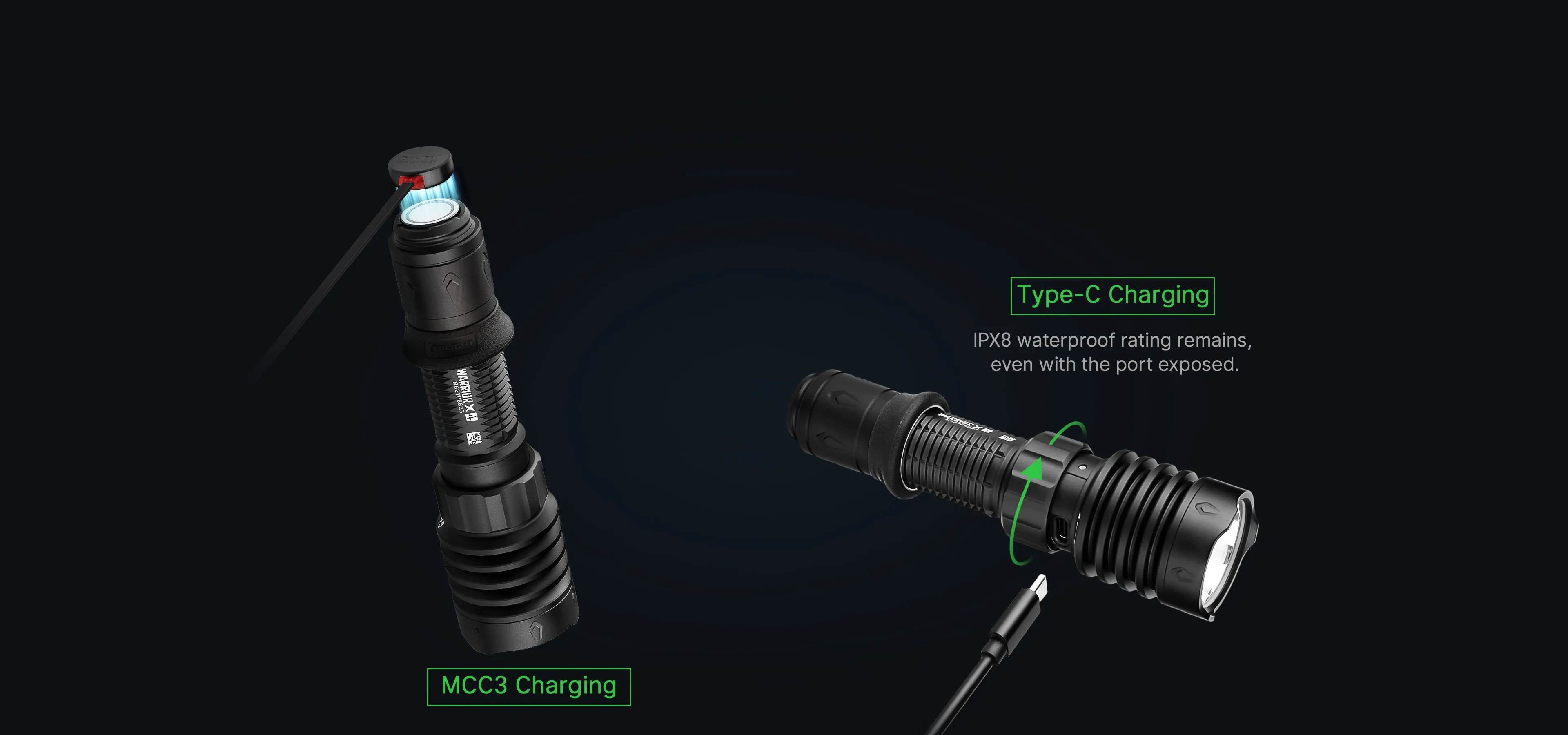 Warrior X 4 USB-C and MCC Rechargeable Flashlight With Holster