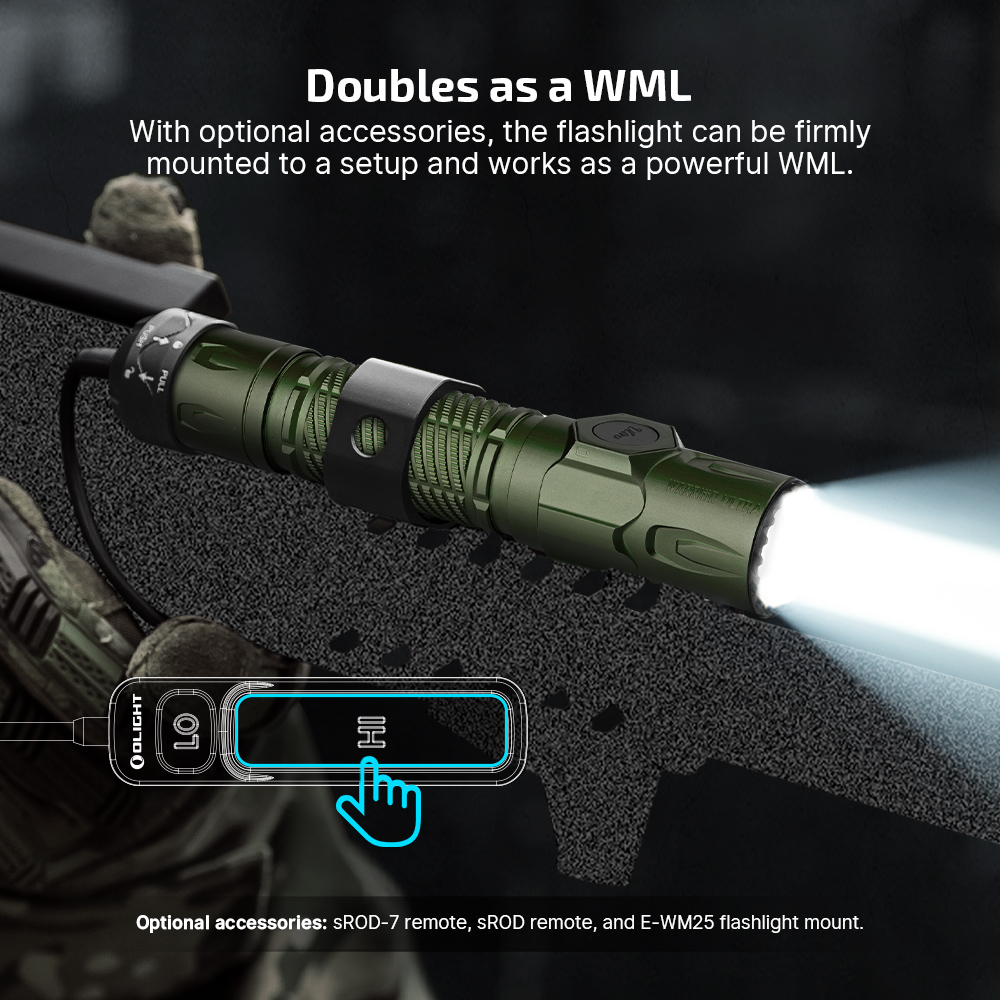 Warrior Ultra Flashlight 2500 Lumens OAL Durable Body - Olight