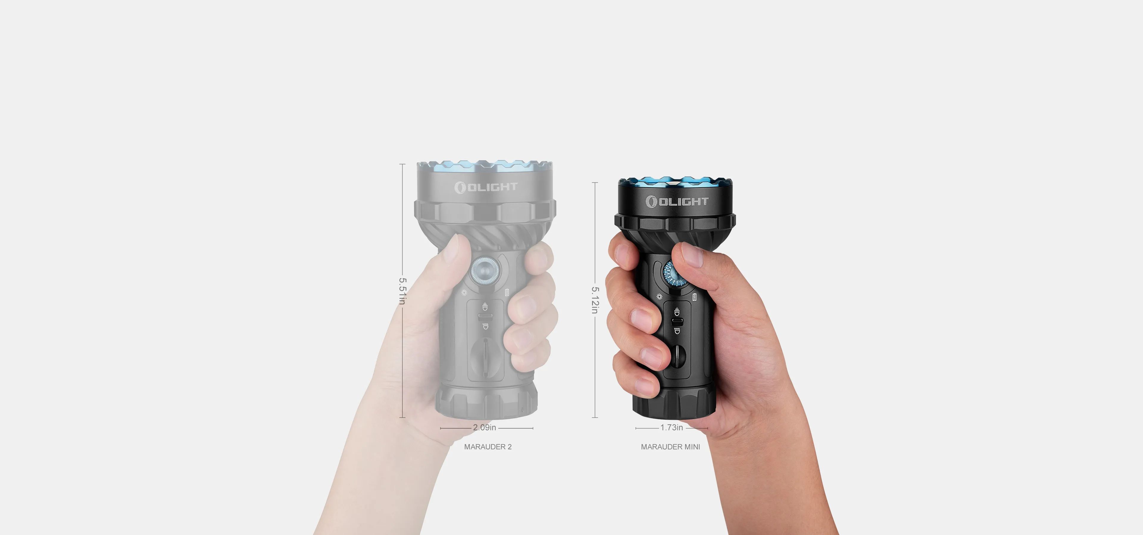 Marauder Mini Powerful LED Flashlight 7000lm RGB Dual Beam Olight