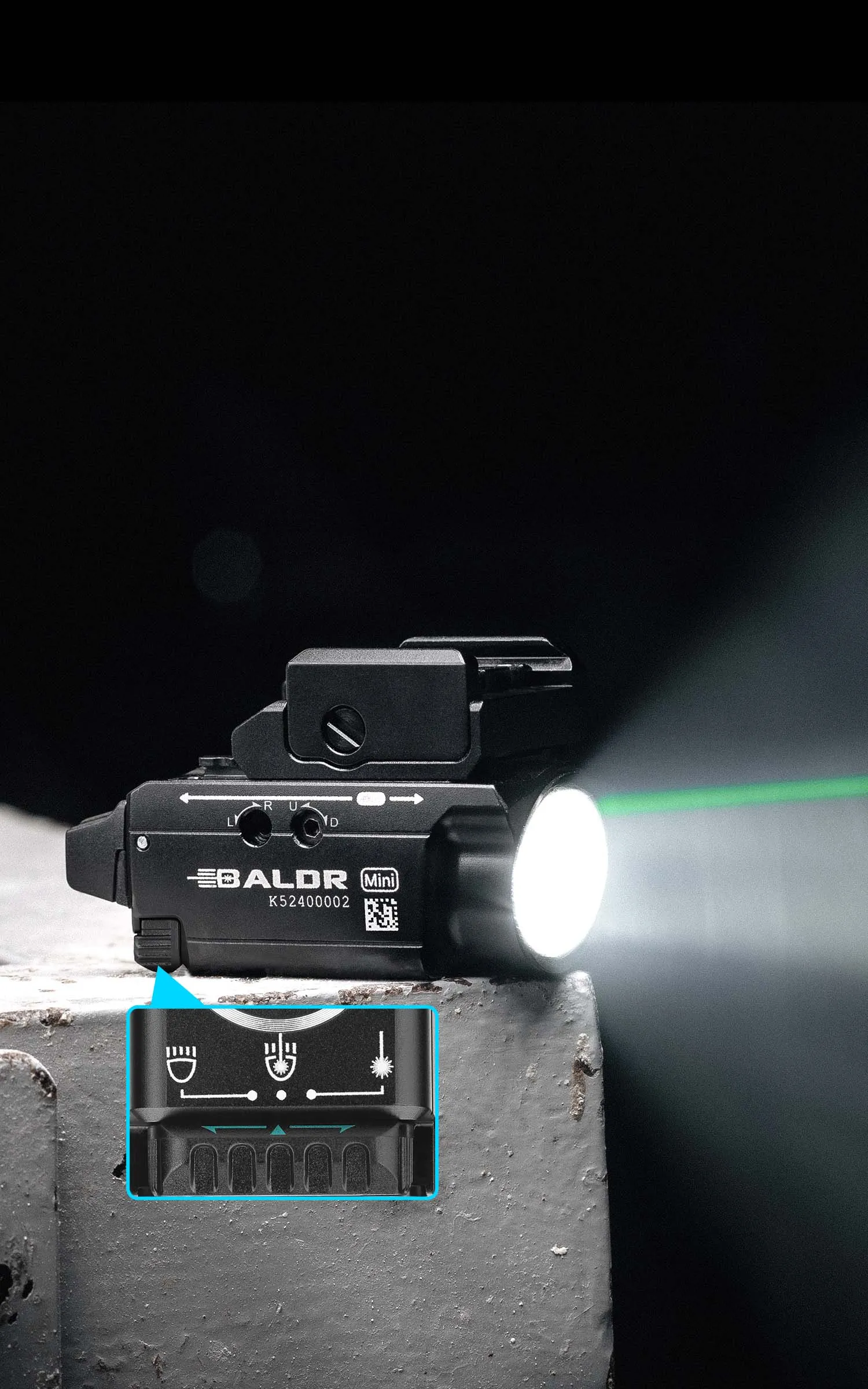 Baldr Mini 600LM Green Laser RL Mini Red Laser Tactical Light