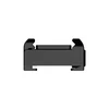 Black camera hot shoe adapter, 3D render, minimalist, white background, side profile
