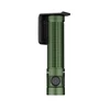 Olight Baton 3 Pro green EDC flashlight with pocket clip on white background