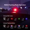 Olight Oclip Pro S with red RGB flashing mode and multi-color settings for vehicle warning and safety.