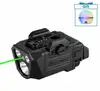 Olight Black Osight R Weapon Light Side View with Green Laser Beam and Free Sphere G Ambient Light Gift