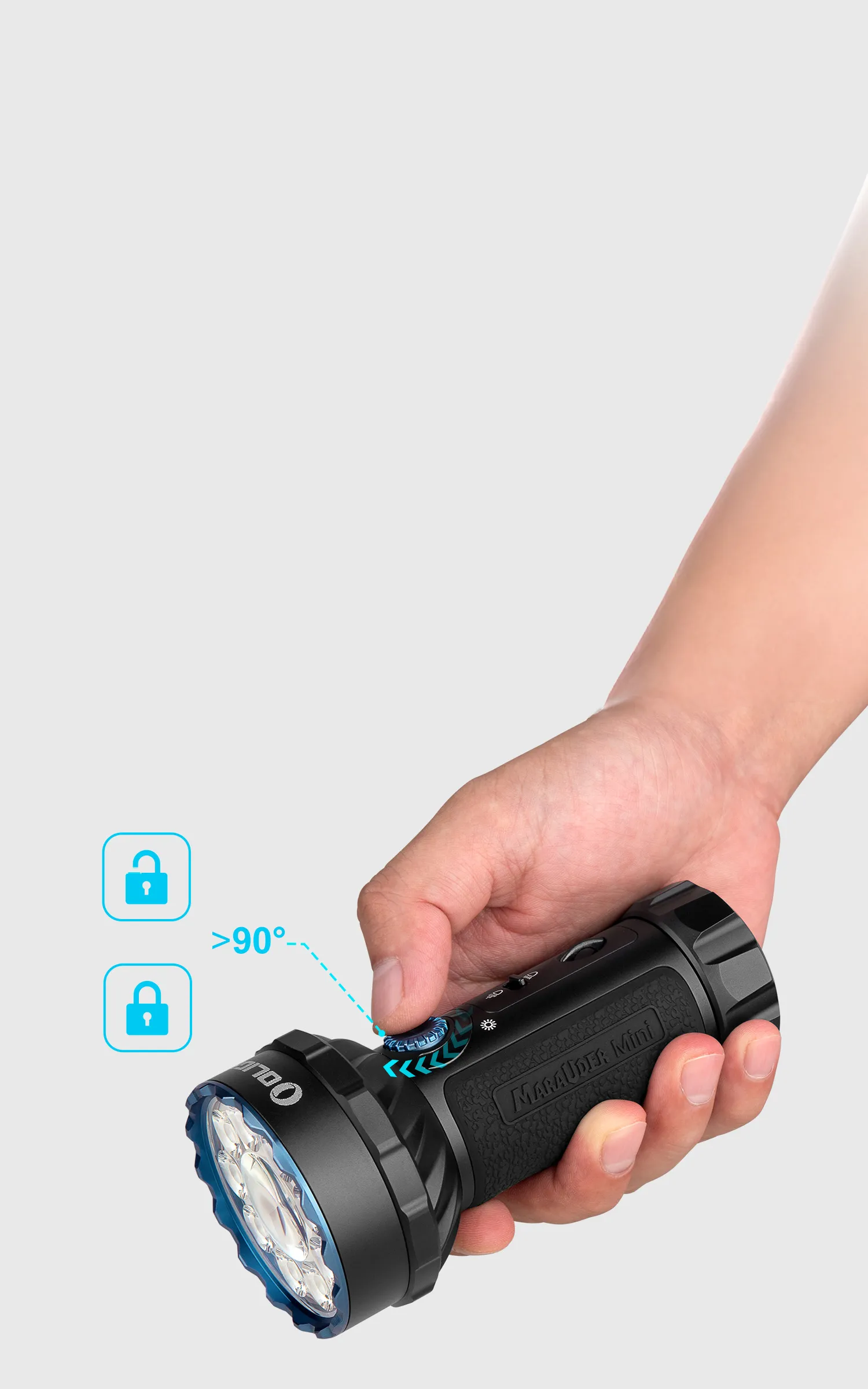 Marauder Mini Powerful LED Flashlight 7000lm RGB Dual Beam Olight