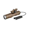 Olight tan tactical weapon light with remote pressure switch and rail mount.