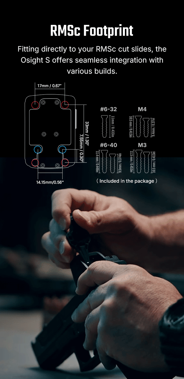 Olight Osight S Red Dot Optic With Magnetic Charging Cover - BK, Sub-Compact Compatible