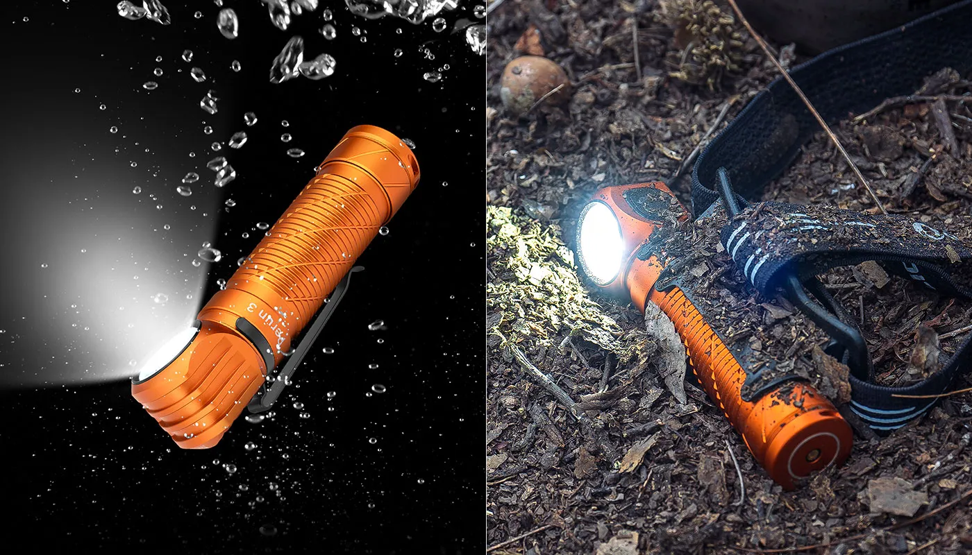 Perun 3 Headlamp 3000lm Dual Light Rechargeable Flashlight - Olight