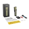 Olight Seeker Ultra flashlight in OD green with retail box, holster, charging cable, and mounting accessories.