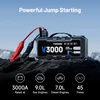 TOPDON V3000 powerful jump starter with heavy duty battery clamps for 9.0L gas and 7.0L diesel engines