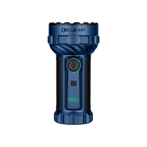 Olight Blue Marauder 2 Powerful Flashlight Front View with LED Display and Rotary Switch for Search and Rescue