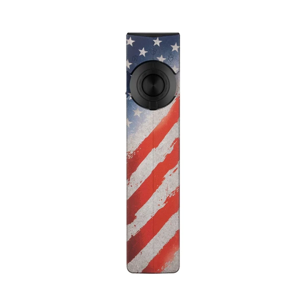 Olight USA Flag ArkPro Flat EDC Flashlight Front View with Triple Light Sources for Everyday Carry and Outdoor Use