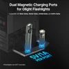 Olight Ostation 2 with dual magnetic charging ports for Olight flashlights, for convenient charging.