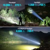 Olight Marauder Mini 2 flashlight showing floodlight, spotlight, and combined beam modes for outdoor illumination.