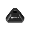 Black triangular light stand with Olight logo for hands-free illumination