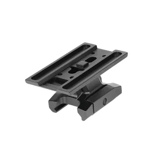 Olight Black Picatinny Riser Mount isometric view showcasing dual slot design for tactical optic and accessory attachment
