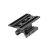 Olight Black Picatinny Riser Mount isometric view showcasing dual slot design for tactical optic and accessory attachment
