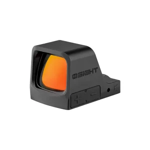 Black Olight Osight C Red Dot Sight with Orange Coated Lens and Side Adjustment Buttons for Precision Shooting