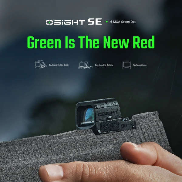 Osight SE Red Dot Sight: RMSc Optic Enclosed Emitter - Olight