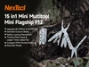 NexTool Mini Flagship F12 15-in-1 pocket multitool with pliers and scissors on tree bark background