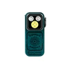 Olight Teal Blue Oclip Pro S Clip-On Light Front View with Compass Pattern for Outdoor EDC Gear