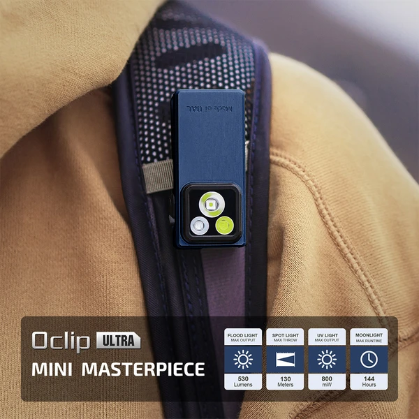 オーライト　olight Oclip Ultra OAL合金製 ネイビー Oclip Ultra EDC Light: 3-in-1 Flood, Spot & UV Modes