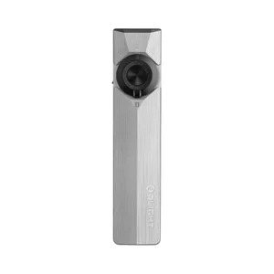 Olight Silver ArkPro Ultra Limited Edition Flat Flashlight Front View with Rotary Switch for Daily Carry and Outdoor Use