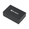 Black Olight packaging box with white Olight logo on top