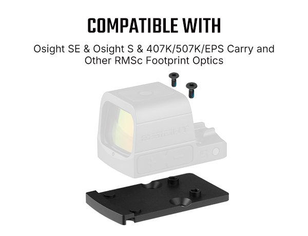 Osight RMR RMSc Adapter Plate Footprint Conversion CNC Optic Mount