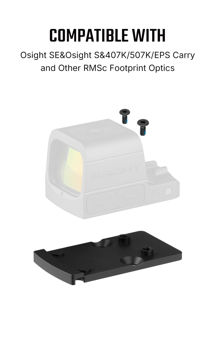 Osight RMR RMSc Adapter Plate Footprint Conversion CNC Optic Mount