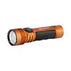 Olight Seeker 4 Pro orange rechargeable LED flashlight, black grip, on white background