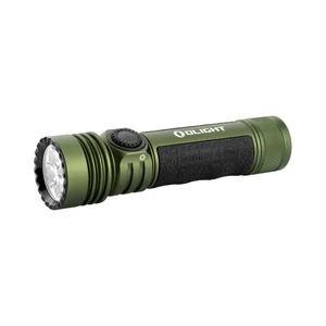 Olight Seeker 4 Pro green flashlight, powerful LED torch for outdoor adventures and tactical use, durable aluminum body
