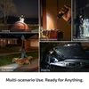 Multi-scenario flashlight use: camping, home emergencies, daily commuting, dog walking, and repairing.