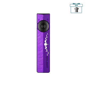 Olight Purple ArkPro Flat Flashlight Front View with Moon Phase Pattern for EDC and Outdoor Use