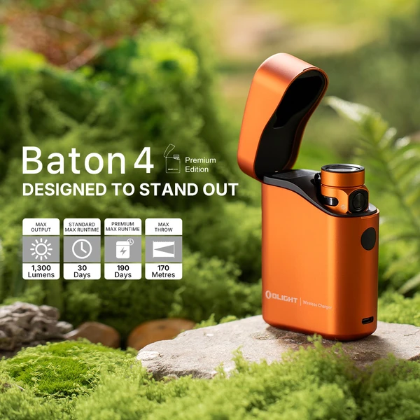 Olight Baton 4 限定版 レッド/ホワイト Olight Baton 4 Premium White Rechargeable Flashlight w