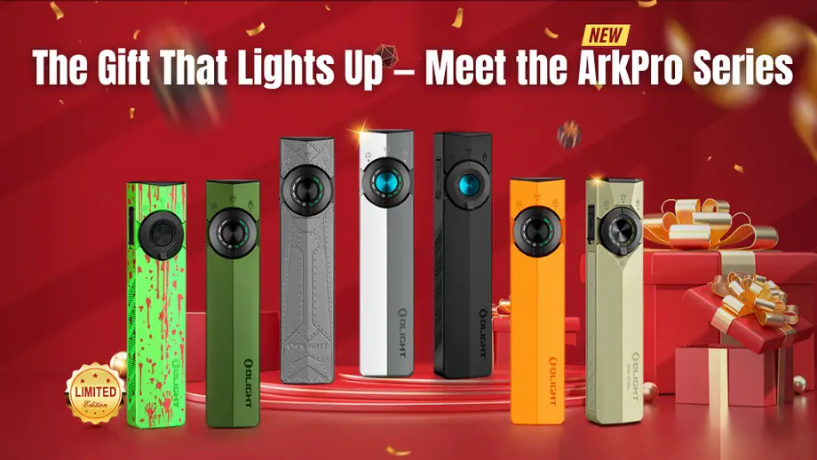 New Olight ArkPro Series flashlights, multiple colors, limited editions. The gift that lights up.
