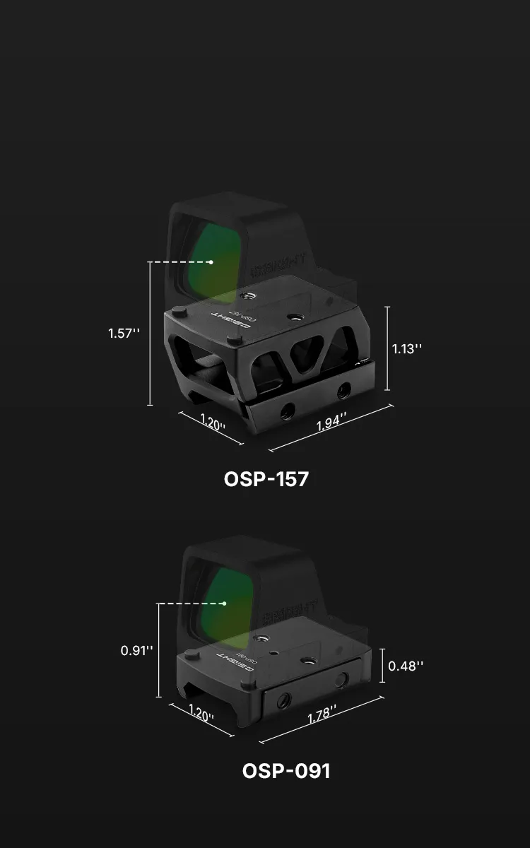 Osight C Red Dot Sight Multi Reticle Open Reflex Pistol Optic