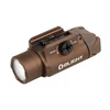 Olight SRPL in brown, angled view, with a quick-release rail mount for tactical weapon mounting.