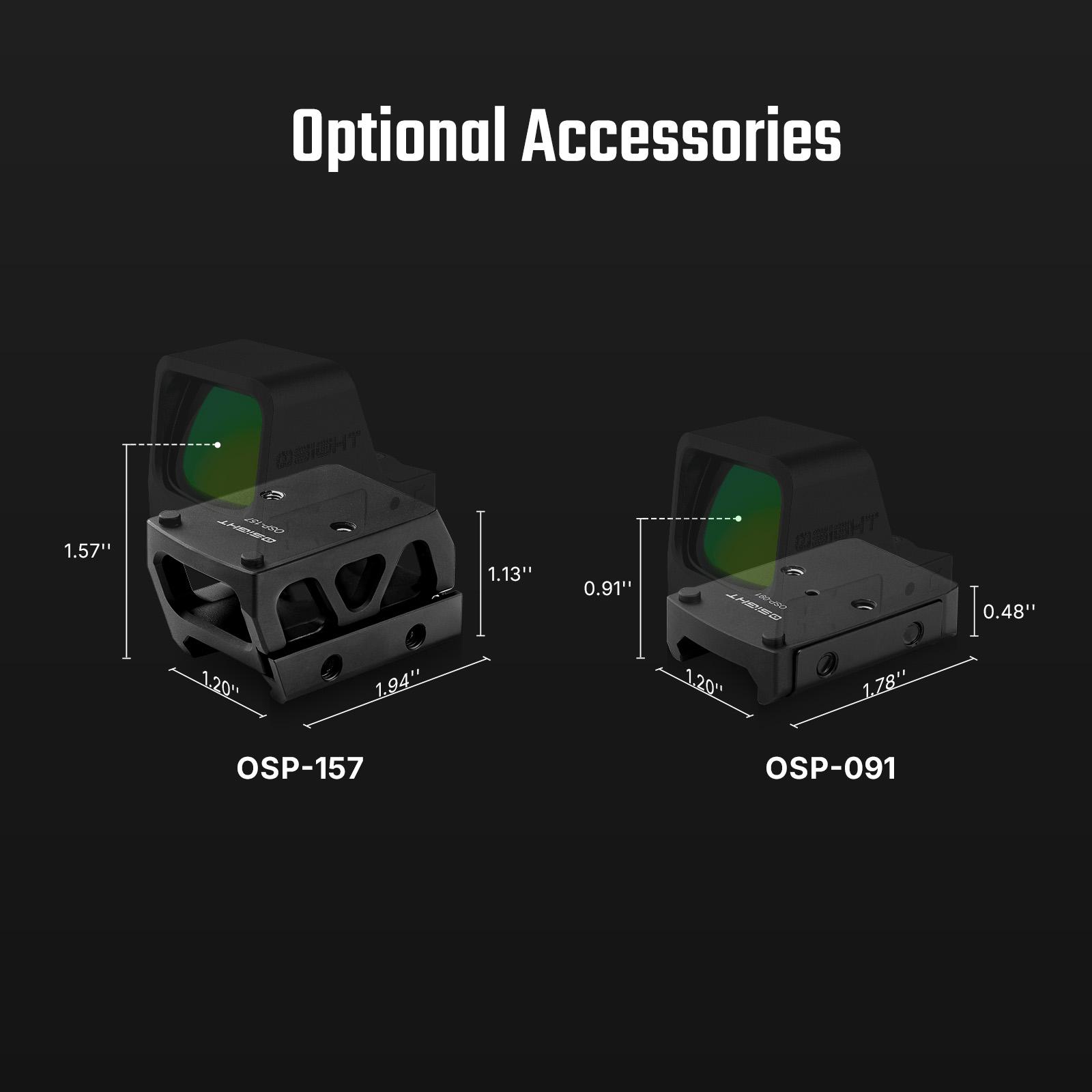 Osight C Red Dot Sight Side Loading Multi Reticle Reflex Optic